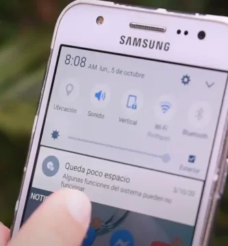 notificación queda poco espacio